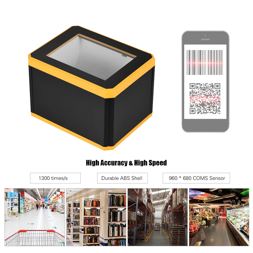 Универсальный сканер штрих-кодов Aibecy 1D/2D/QR презентация с интерфейсом USB для