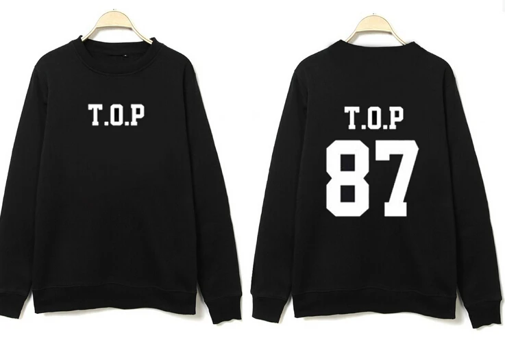 Kpop мужская и женская толстовка с круглым вырезом надписью bigbang черный топ