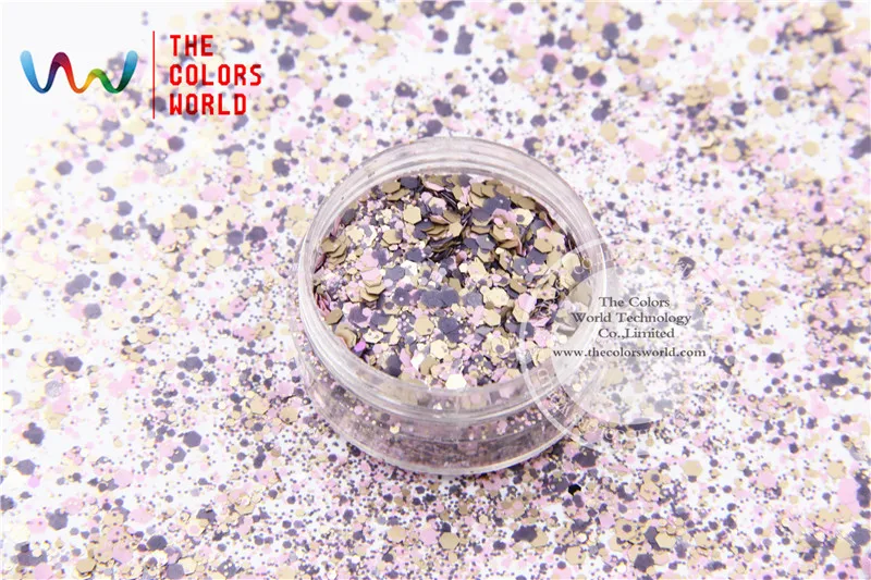 HH2104 216 разноцветные блестки в форме Шестиугольника для дизайна ногтей DIY