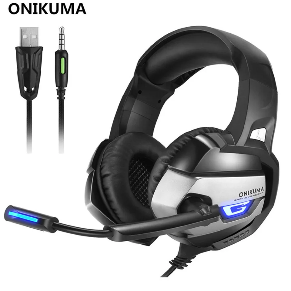 ONIKUMA K5 игровая гарнитура с глубокими басами Стерео Игровые наушники для ПК PS4