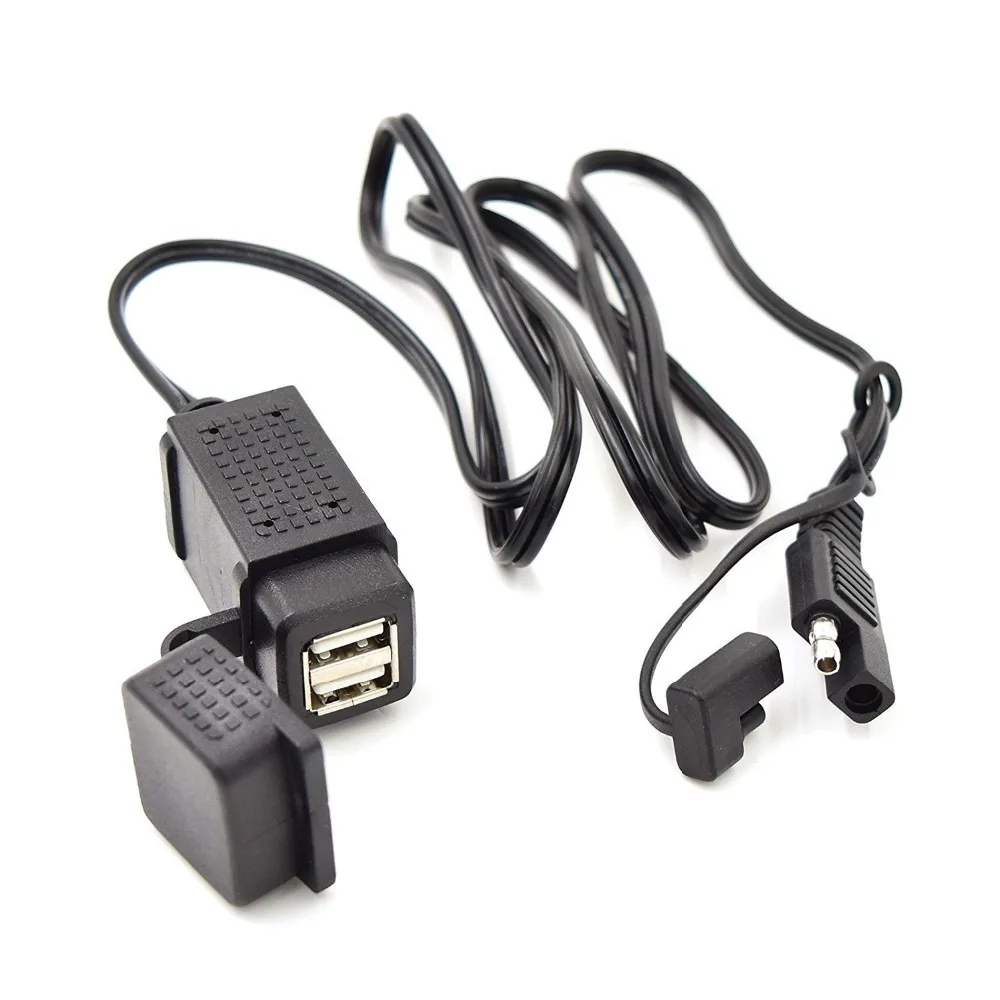 Новый водонепроницаемый мотоциклетный зарядный кабель 2 1 а с двумя USB портами 12 24