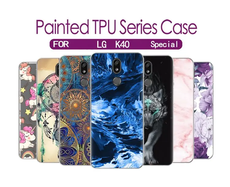 LG K40/K12 Plus 5,7-дюймовый Мягкий чехол для телефона с красочным рисунком модный дизайн ТПУ силиконовый чехол для задней панели телефона