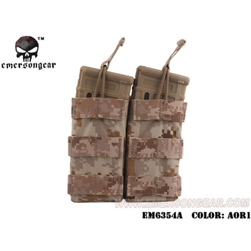 Emersongear Тактический Двойной 556 маг мешок M4 AR AK FAMAS модульный Открытый верх Molle лямки модульная сумка для пейнтбола страйкбола