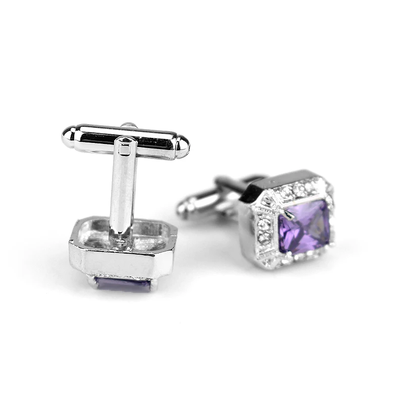 Фиолетовые эмалевые ювелирные запонки для рубашки во Франции качественные