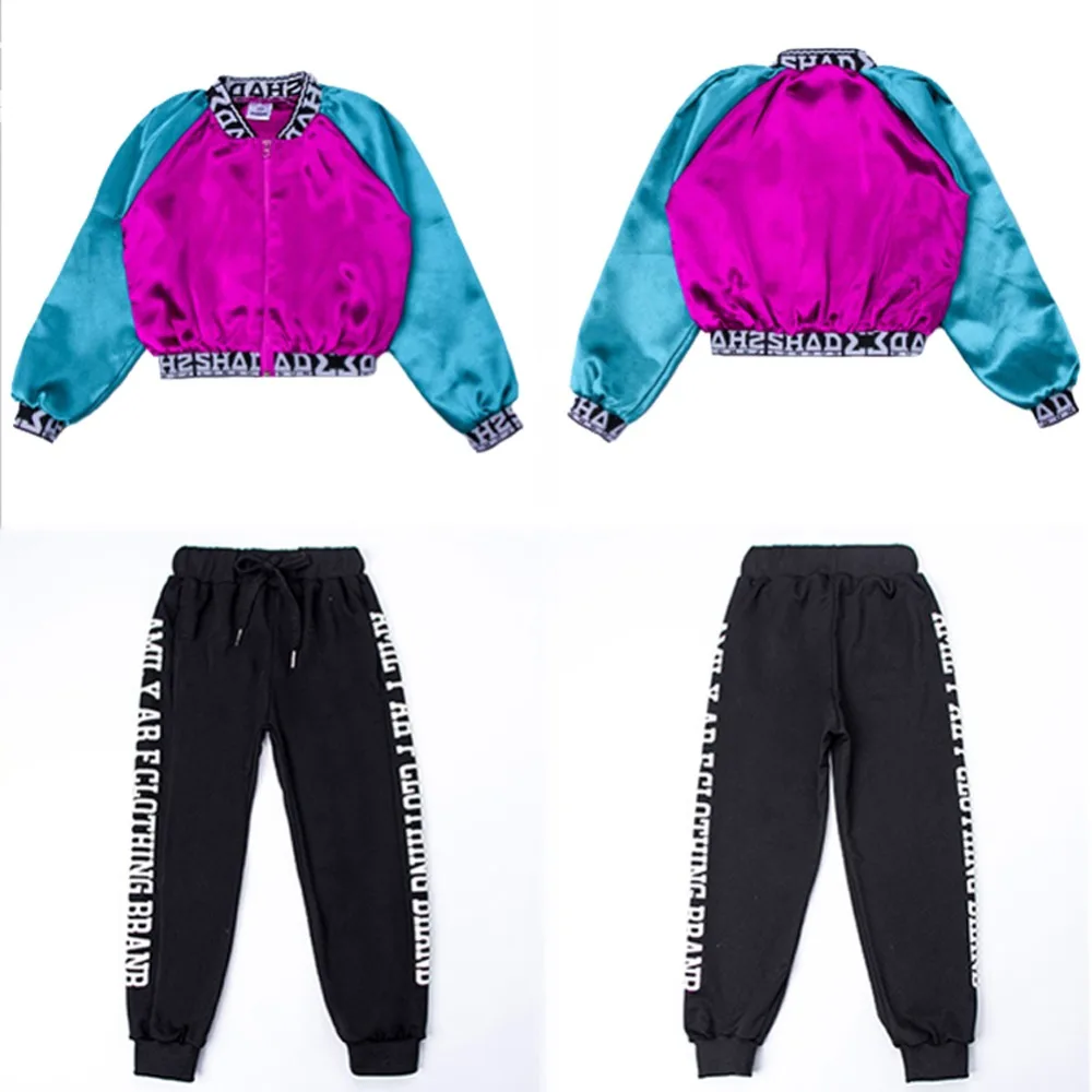 

Kids Boys Girls Street Dance Costumes HipHop Clothing Set Long Sleeve with Jacket