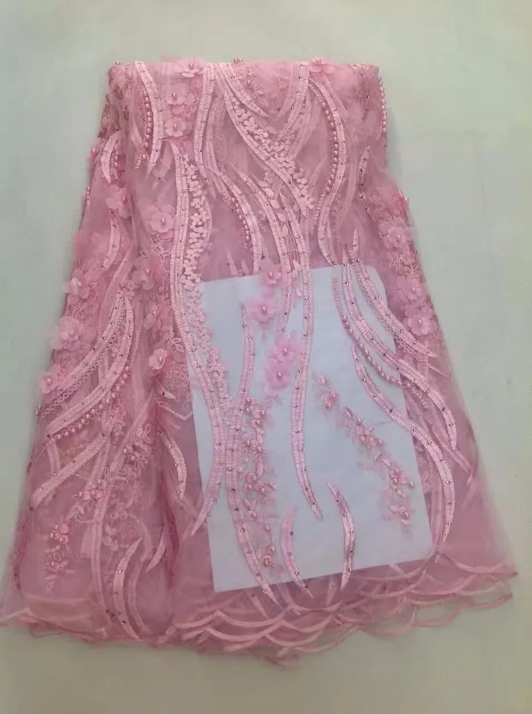 2017 последние кружевной ткани высокого качества африканская 3d цветок сетки