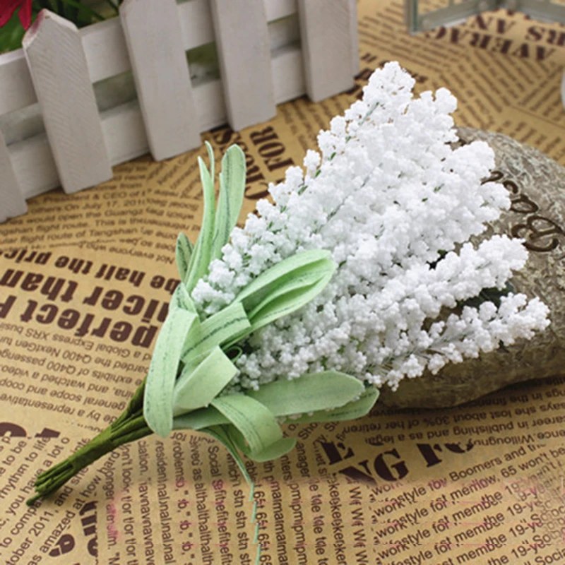1 букет новый искусственный Лавандовый Шелковый цветок лист для домашнего сада