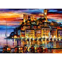 hand painted palette knife painting cannes france oil on canvas modern art landscape for room decor