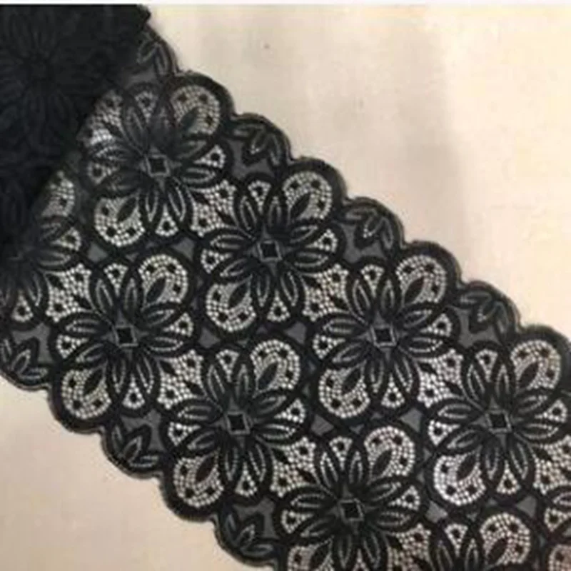 black HL 1 ярд 18 см эластичное кружево DIY ручной работы свадебное платье текстиль Одежда женское нижнее белье аксессуары HB009 - Цвет: black