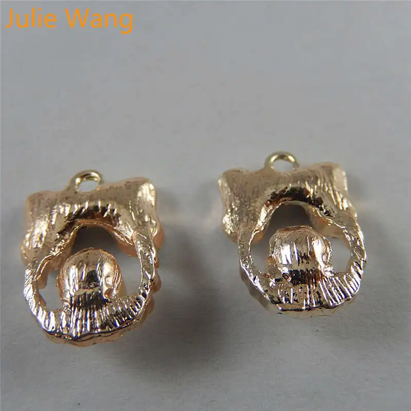 Julie Wang 10 шт. эмаль золотого тона розовый черный галстук сплав подвески мужское