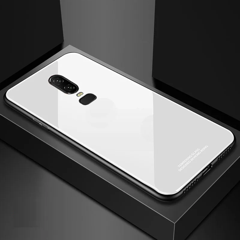 SemgCeKen стеклянный зеркальный чехол для oneplus 5 t 6 6 t 7 pro 7pro one plus 5 t силиконовый Жесткий чехол из ТПУ для 3d телефона - Цвет: white