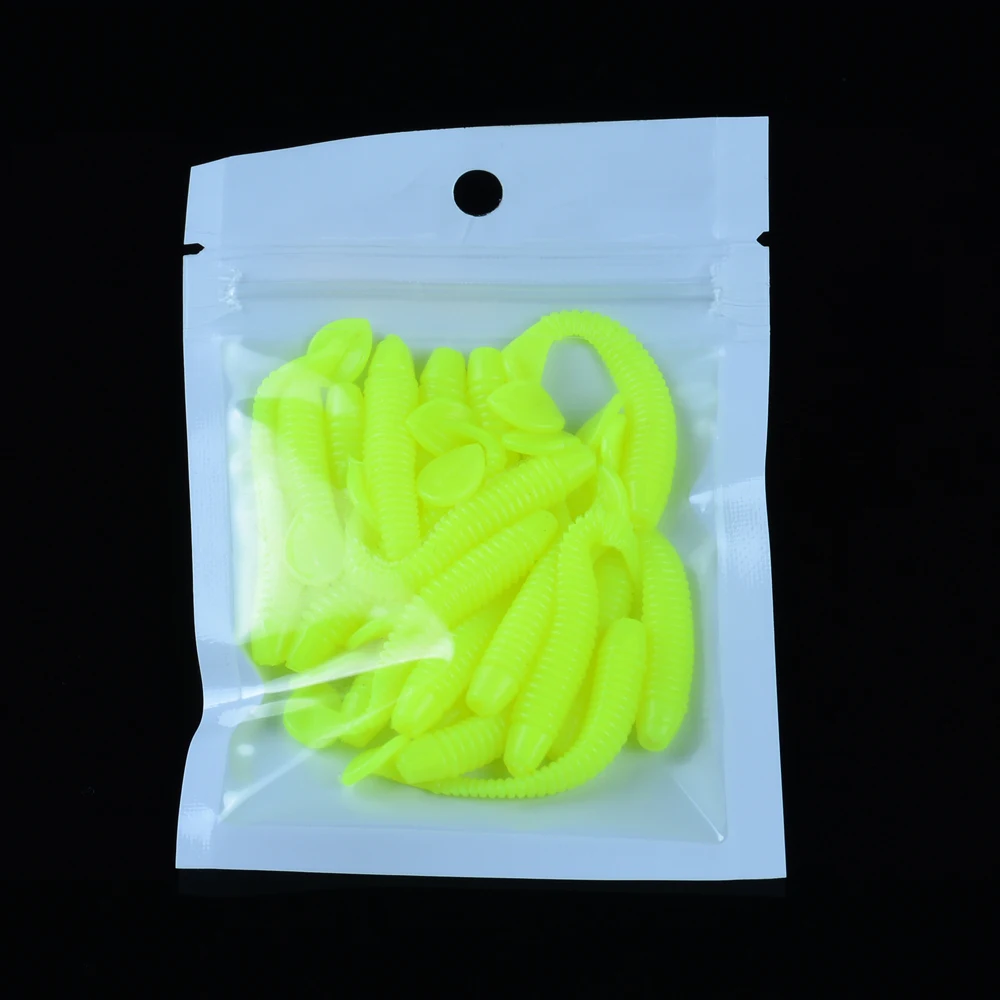 Мягкая приманка для форели 20 шт./лот T-образный хвост червь 45 мм 0 65 г воблер