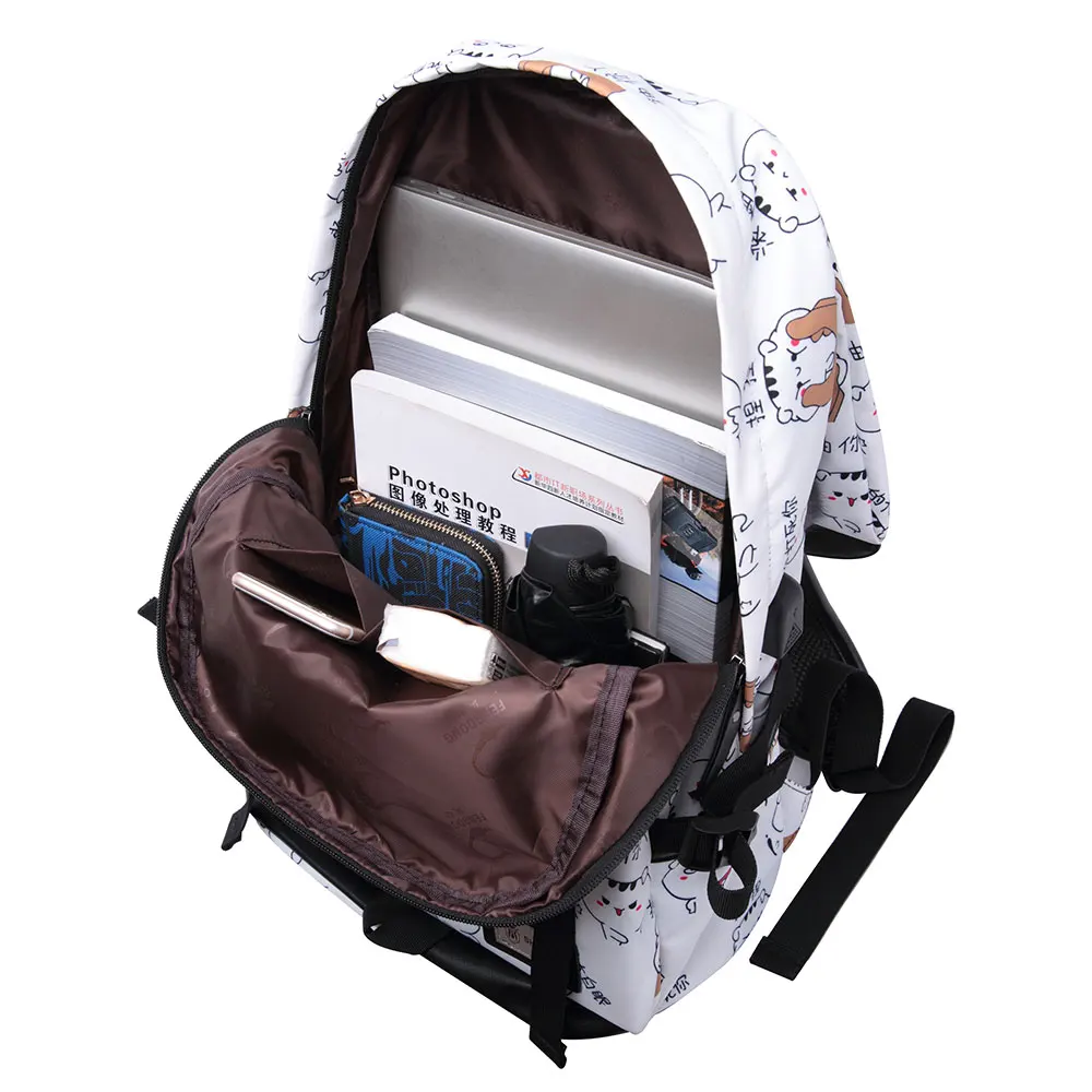 Милый смайлик стиль печати для женщин Открытый USB путешествия рюкзак женская