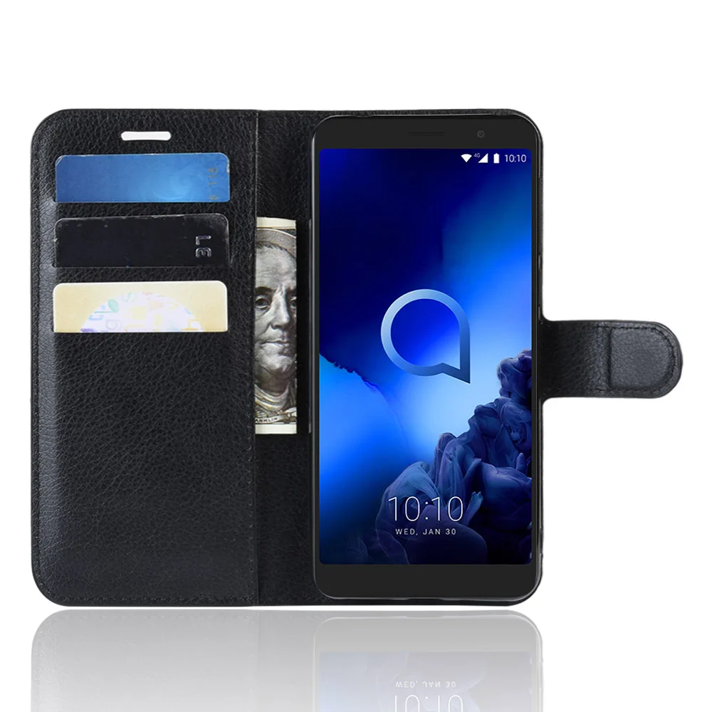 Чехол baisxst для Alcatel 1 X 2019 роскошный кожаный чехол телефона защитный флип-кейс
