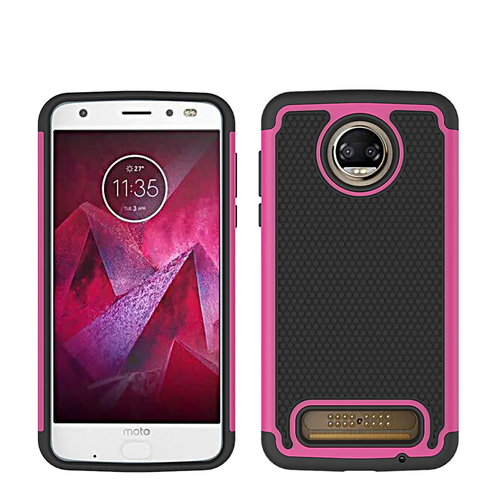 Гибридный прочный Чехол 2 в 1 для Motorola Moto Z2 Force ударопрочный жесткий чехол из ТПУ и