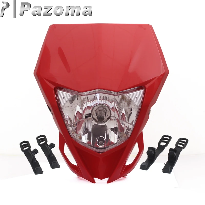 Красный Для Yamaha универсальное Грязевое освещение для велосипеда мотокросса головной светильник Supermoto HS1 лампа головная лампа для Yamaha 15-16 WR250F 12-16 WR450F - Цвет: Красный