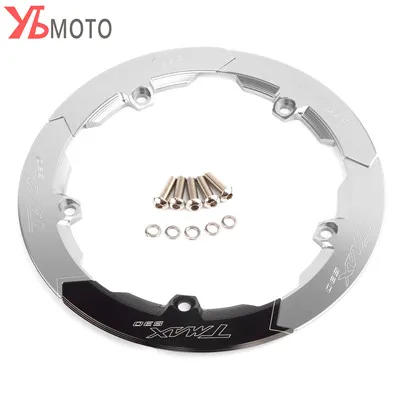 Sliver Часть мотоцикла CNC трансмиссионный шкив защитный чехол для Yamaha MAX T MAX TMAX 530 TMAX530 SX DX - Цвет: Sliver