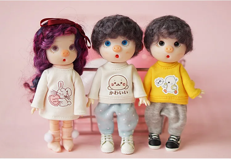 Ob11 obitsu 11 Одежда для кукол Толстовка 1/12 BJD одежда красивый узел свинка сестренка круглая голова платье аксессуары