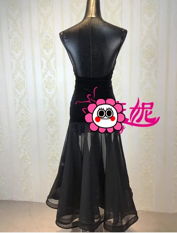 

customize girl juvenile Standard Ballroom dress Waltz/tango long sleeve kids black J13 kids ballroom dress red waltz dress