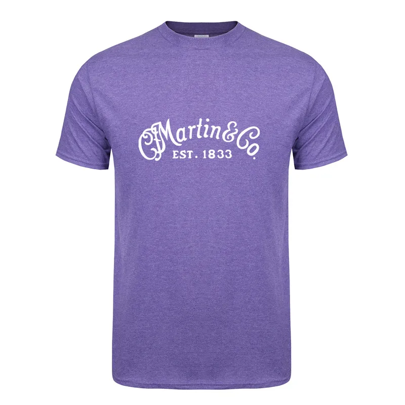 Anitique Purple Cf Martin гитары футболка Летняя с коротким рукавом Хлопок музыка футболка с гитарами Мужская футболка Топы тройники LH-078 - Цвет: Anitique Purple