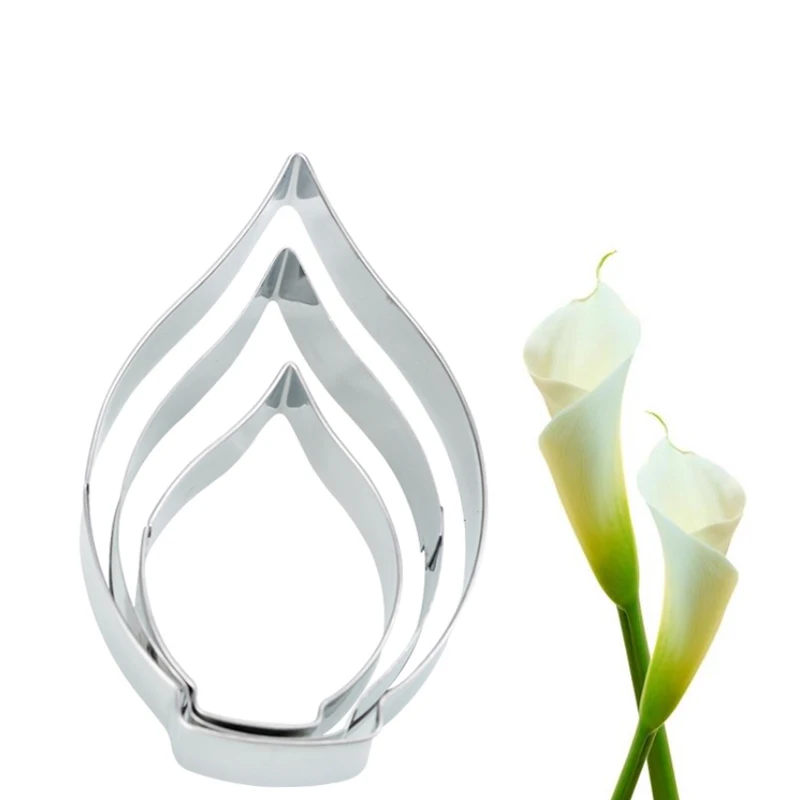 Calla лепесток лилии 3 шт. резак для печенья из нержавеющей стали и форма торта