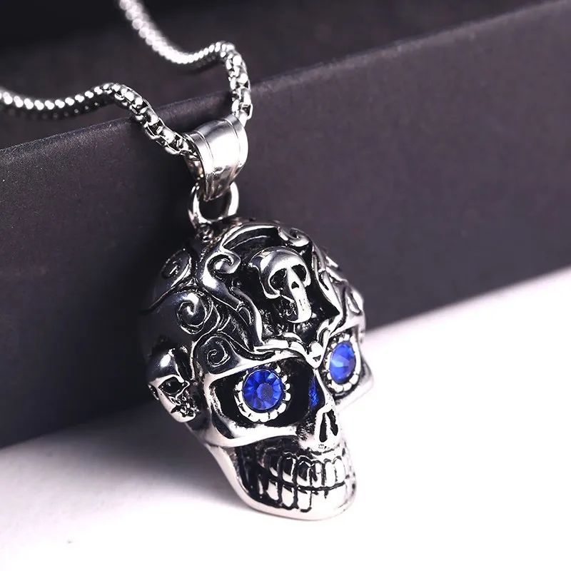 Мужской кулон в готическом стиле RIR виде скелета из нержавеющей стали