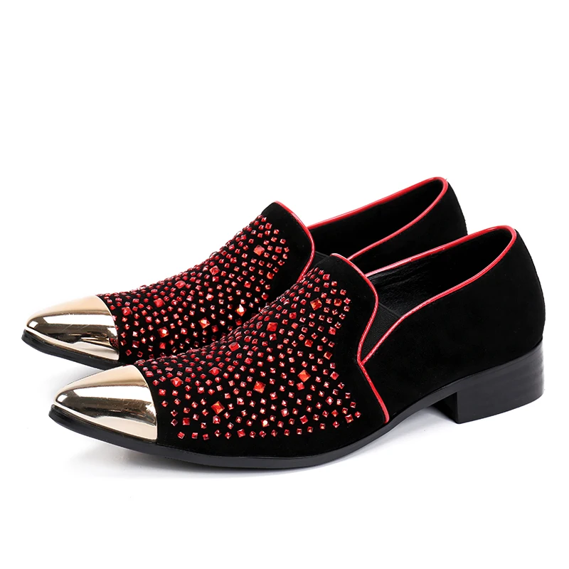 Роскошные красные модельные туфли со стразами на свадьбу новая мужская обувь в