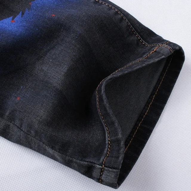 Модный молодежный тренд знаменитого дракона декоративный тотем мужские джинсы