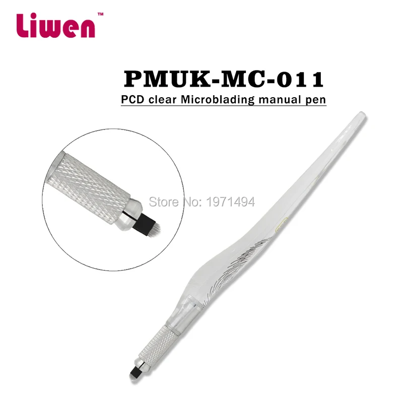 Cheapest 100pcs PCD Clear Handtool 3D Eyebrow Semi Permanent Pen Microblading Embroidery Pens free 10pcs micro blades