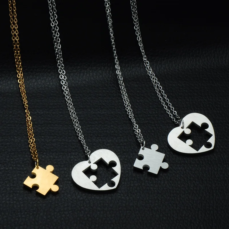 D & Z для женщин и мужчин 2 шт головоломка любовь сердце кулон ожерелье из