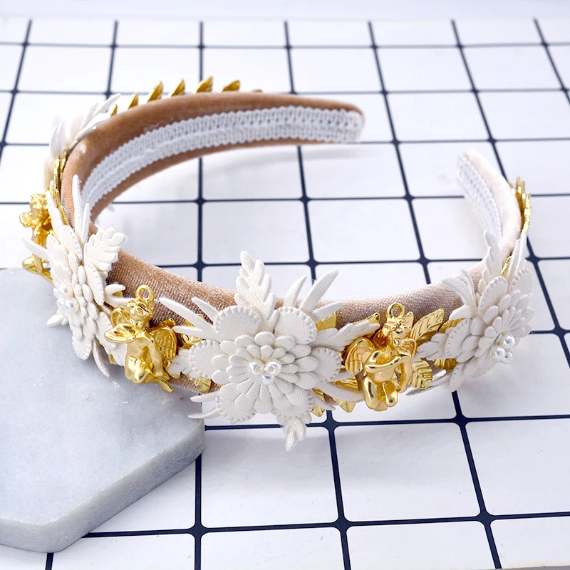 Винтажный обруч для волос в стиле барокко женские золотые повязки на голову