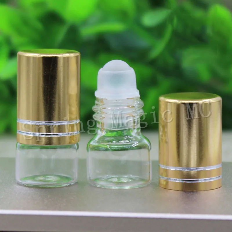 50 шт./упаковка 1 мл Янтарный/прозрачный стеклянный рулон на бутылке образец ткань