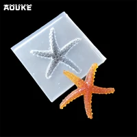 3d starfish shape phone case decoration tools cake silicone mould necklace pendant translucent molds crystal drops jewelry molds