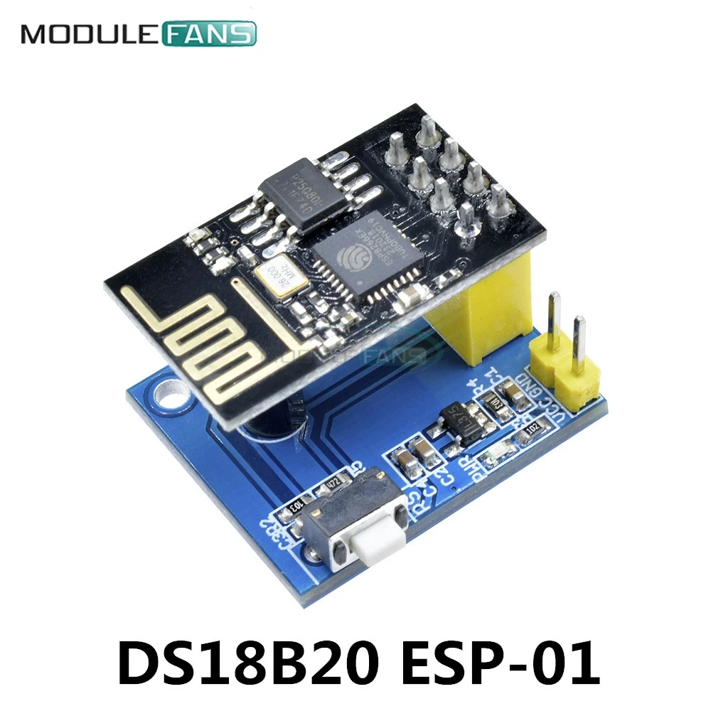 Цвет: желтый ESP-01/ESP-01S ESP8266 DS18B20 модуль датчика температуры NodeMCU плата адаптера для Arduino UNO R3 IOT Wifi беспроводной - Цвет: Цвет: желтый