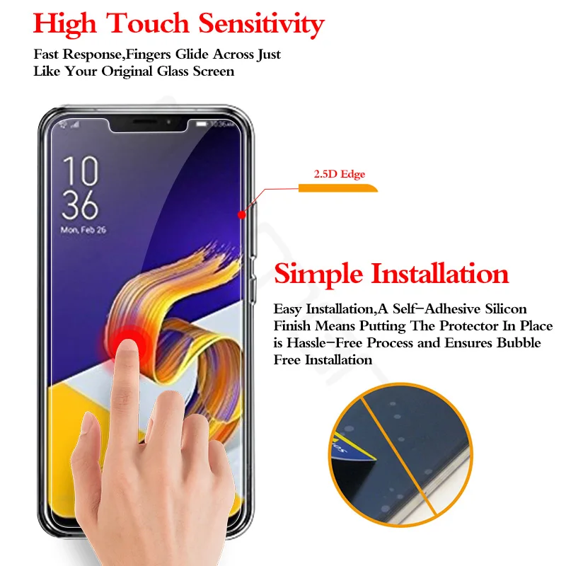 Закаленное стекло 9H 2.5D для Asus Zenfone 5Z ZS620KL защитная Пленка премиум класса 5 ZE620KL 2