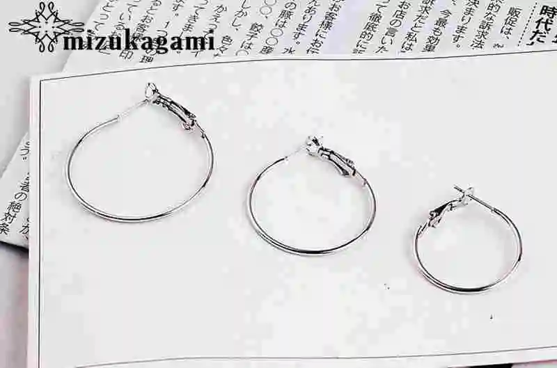 Silver Аутентичный Золотой гальванический Круг Кольцо Базовая деталь для серег 10 шт./лот для DIY висячие серьги аксессуары для ювелирных изделий - Цвет: Silver