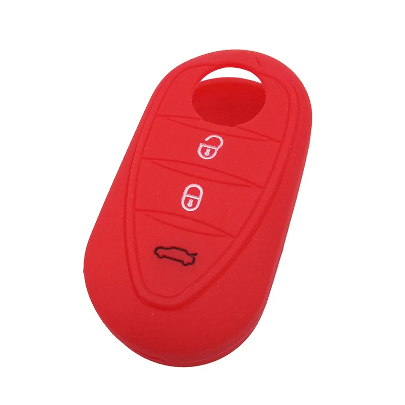 RED Силиконовый чехол для дистанционного ключа, брелок, пригодный для ALFA ROMEO MITO GIULIETTA 159 GTA GTV BRERA 4C, стильный резиновый держатель, протектор - Название цвета: RED