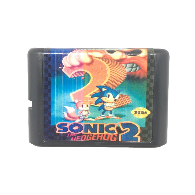 Картридж Sonic 2 для 16 битной игры картридж Sega Mega Drive / Genesis System EUR/USA Shell|Картриджи| |