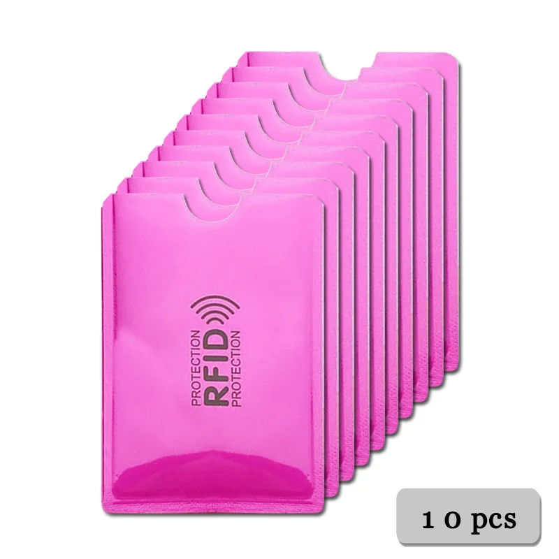 10 pcs Pink 20 шт Анти Rfid Блокировка ридер замок банк держатель для карт ID банковский Чехол для карт студенческий милый ID карты Кошелек паспорт бизнес Bancaire - Цвет: 10 pcs Pink