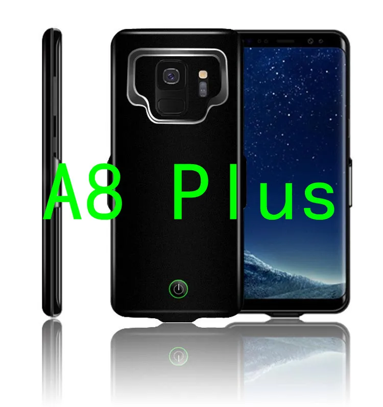 Чехол для зарядки аккумулятора для samsung Galaxy S8, S9 Plus, Note 9, A8 Plus,, чехол для зарядного устройства, запасная упаковка, внешний аккумулятор, чехол, Capa - Цвет: A8 Plus-Black