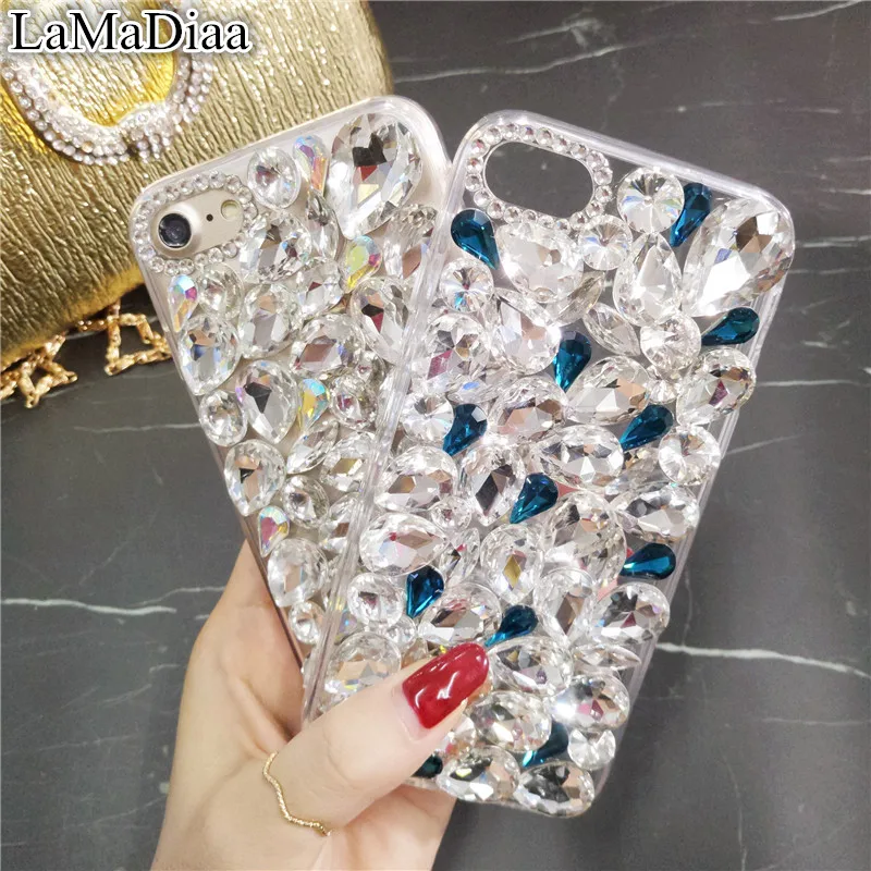 Мягкий прозрачный чехол из ТПУ для Samsung S7 S6 edge S10 S9 S8 Plus Note 9 8 5 Capinha Para Chic Flower Flora Bling