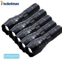 2022 hot 5 pcslots high power xml t6 5 modes super bright led flashlight waterproof zoomable torch lights z15