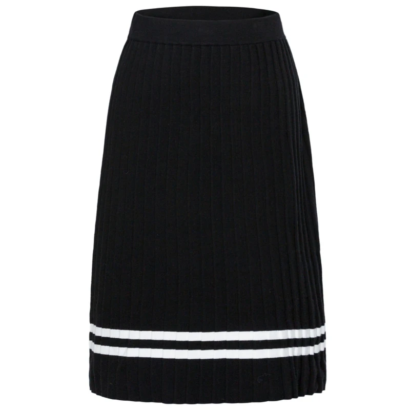 Женская плиссированная юбка SEMIR трикотажная в рубчик с контрастными полосками на