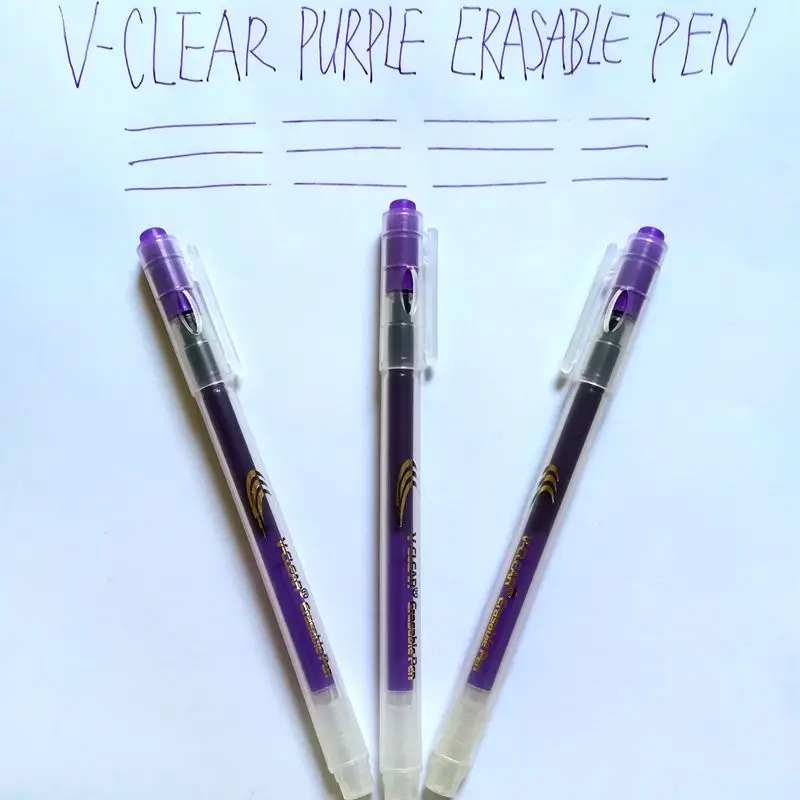 Стираемая ручка VCLEAR, фиолетовые стираемые чернила, волшебная ручка для письма, нейтральная ручка, волшебный тепловой стержень со стираемыми чернилами, ручка для школьного письма