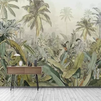 custom 3d wall cloth retro hand painted tropical rainforest plant wall covering wallpaper living room bedroom home decor mural