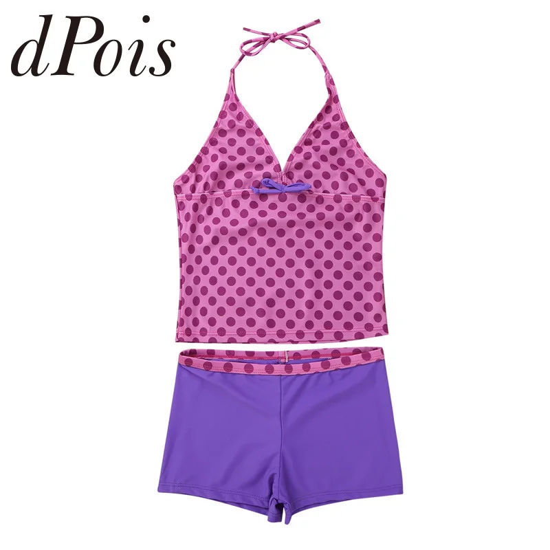 2 шт. детский купальник-танкини в горошек с лямкой на шее | Спорт и развлечения