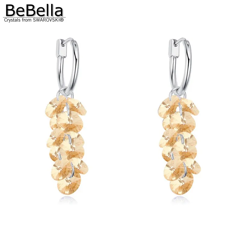 Серьги подвески BeBella с кристаллами сделанные из кристаллов Сваровски модные