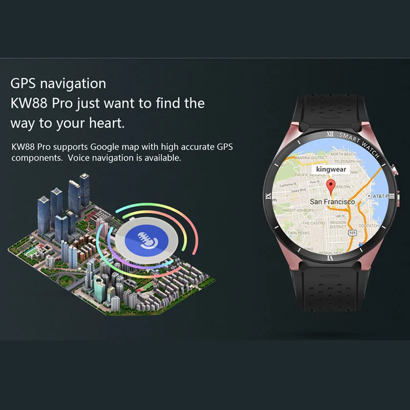 Смарт-часы Greentiger KW88 Pro, gps, 3G, четырехъядерный 1. 3g, Гц, Bluetooth 4,0, умный браслет, 1,39 дюймов, монитор сердечного ритма, умный Браслет