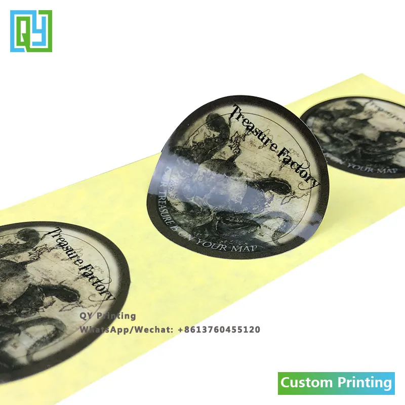 1000pcs 50x50mm Round Custom Design Printing Brown Old Fashion Europe Style Sticker Printing Paper Labels Bottle Lids Seal Tag