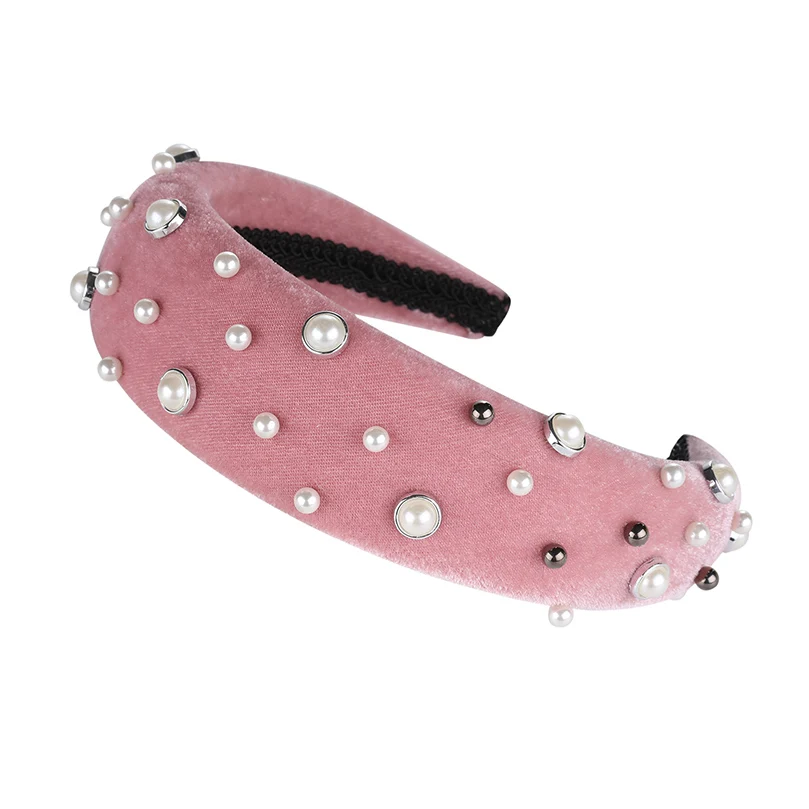 93-D AWAYTR New Retro Velvet Sponge Rhinestone Hairband For Women Padded Headband Girls Hair Accessories Hair Jewelry Free Shipping - Цвет: 93-D